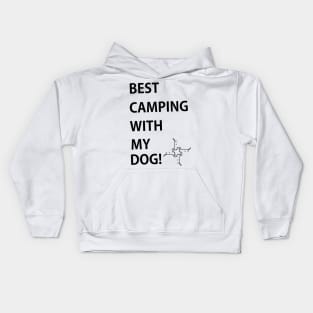 Best Camping with My Dog black Kids Hoodie